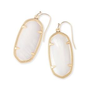 Kendra Scott Elle Gold Earrings In White Pearl